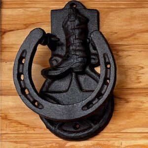 Cowboy Boot Door Knocker- Heavy cast iron- NWOT